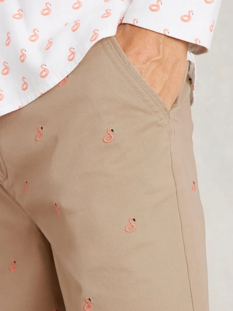 White Stuff Chinoshorts Flamingo - 34/R, Natur print, – Produktbild 3 von 4