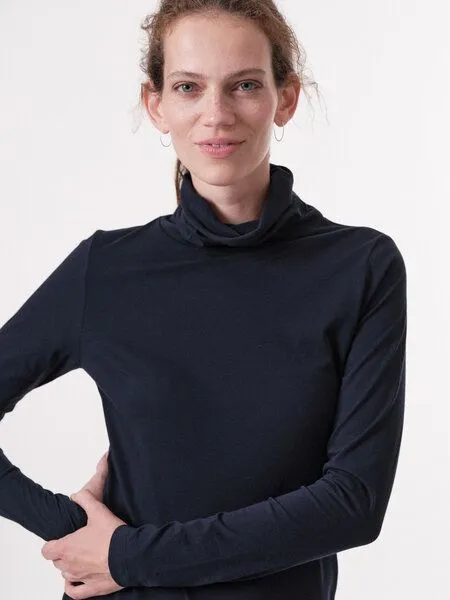 LANIUS LANIUS Rollkragenshirt aus Bio-Baumwolle, Night blue, – Produktbild 3 von 4