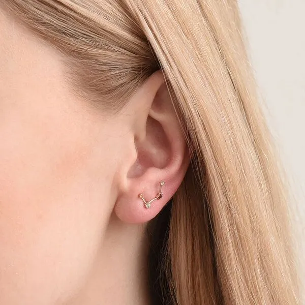 Eppi Eppi Goldener Ohrring mit Sternzeichen Virgo, Rosa, – Produktbild 3 von 4