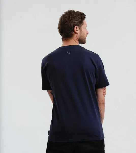 Gary Mash GARY MASH T-Shirt Ois leiwand. aus Biobaumwolle, Dunkelblau (blau), – Produktbild 3 von 3