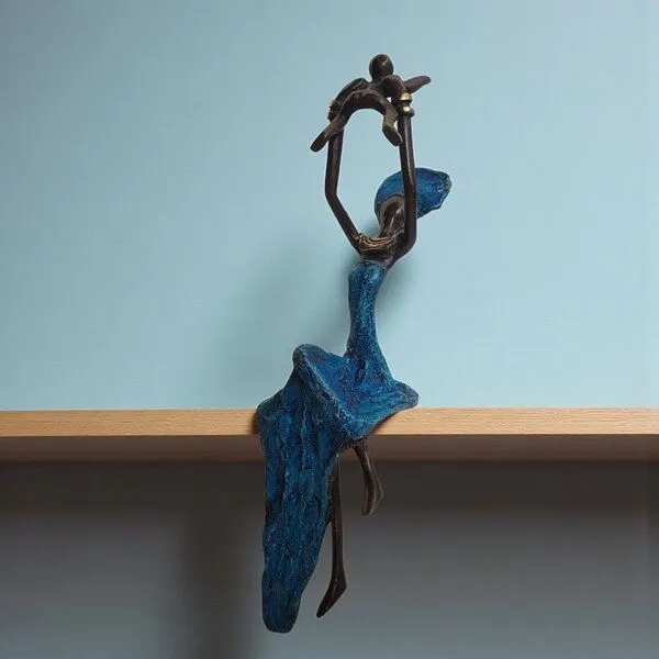 Moogoo Creative Africa Moogoo Creative Africa Bronze-Skulptur "Baby Party" by Karim Sana | versch. Farben und Größen, Blau, – Produktbild 1 von 2