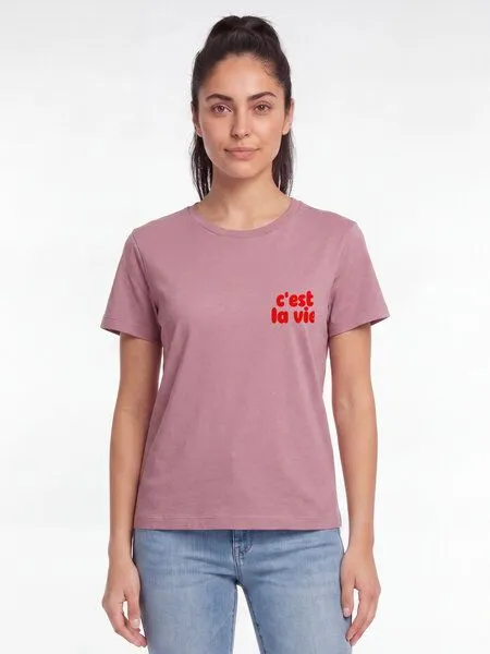 watapparel watapparel T-Shirt Frauen cest la vie, Lilac dream, – Produktbild 2 von 2