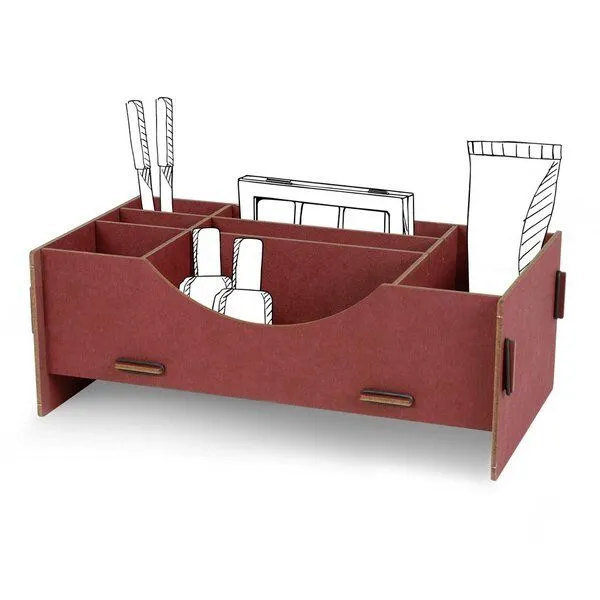 WERKHAUS WERKHAUS Kosmetik-Organizer aus Holz, Jadegrün, – Produktbild 2 von 3