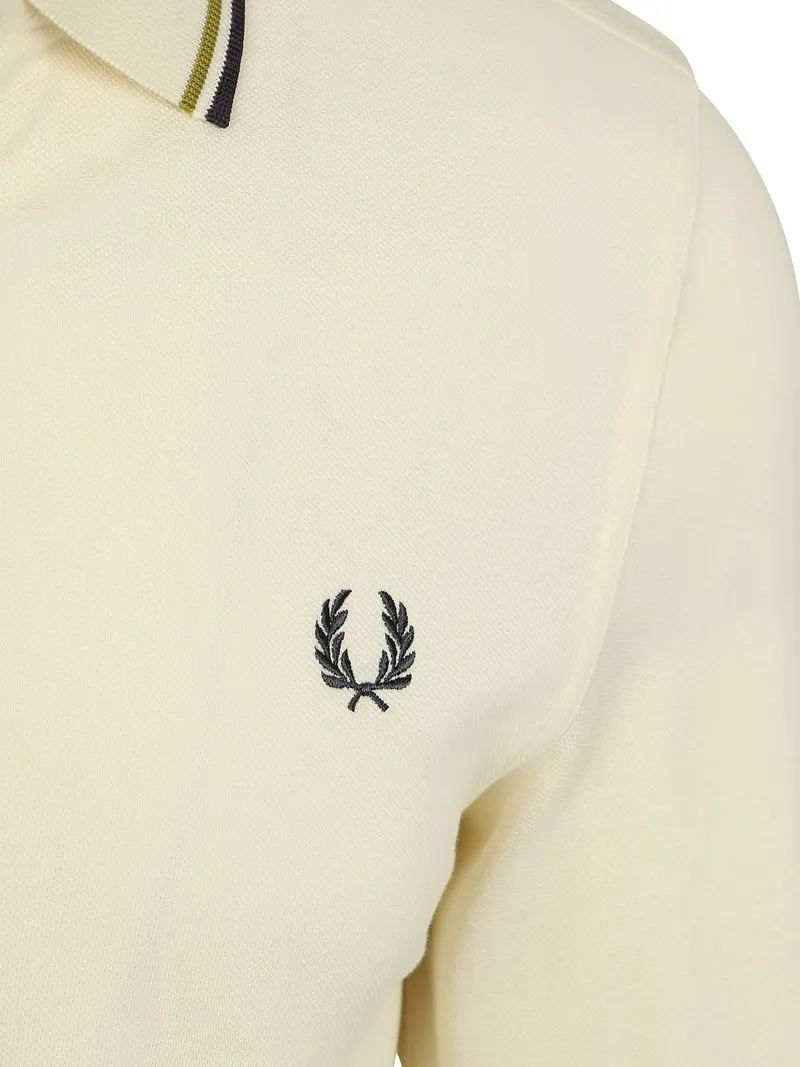 Fred Perry Fred Perry Langarm-Poloshirt Ecru 46A - Größe M, Wollweiß, – Produktbild 2 von 3