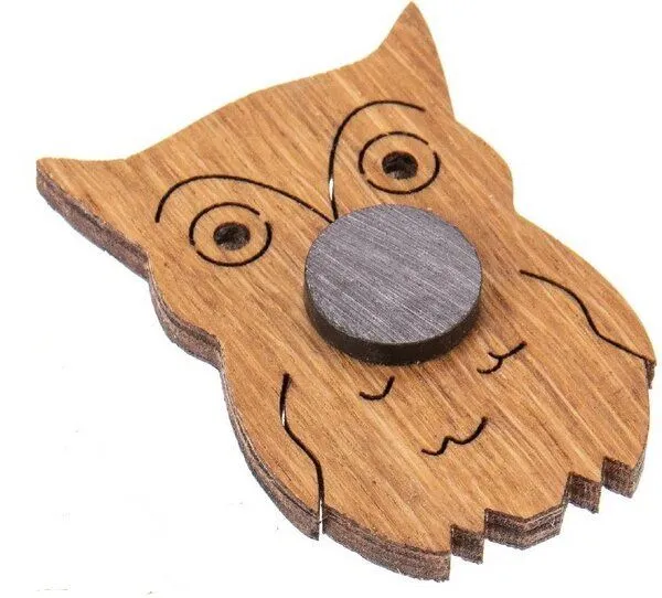 ReineNatur ReineNatur Eulen Magnet aus Eichenholz geölt - 4er-Set – Produktbild 1 von 2