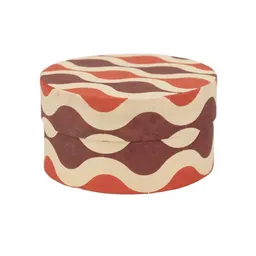 El Puente El Puente "Red Waves" Dose aus Jute-Papier in Rot | Fair Trade & Handmade aus Bangladesch – Produktbild 1 von 1