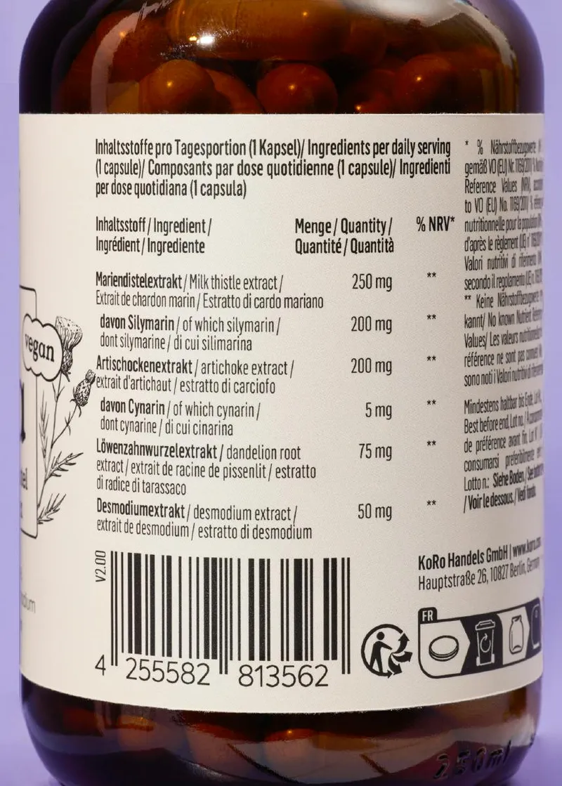KoRo Mariendistel Komplex Kapseln 120 Stück – Produktbild 4 von 5