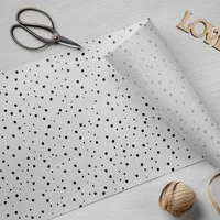 Fines Papeterie Fines Papeterie 10m Seidenpapier PUNKTE * weiß mit schwarzen Punkten * handgezeichnet * auf Rolle * Geschenkpapier – Produktbild 1 von 1