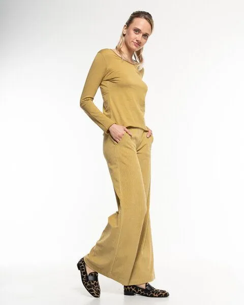 Alma & Lovis Alma & Lovis Stylische Marlene aus softem Nicki-Cord | Cord Marlene, Ocker (hemp), – Produktbild 4 von 4