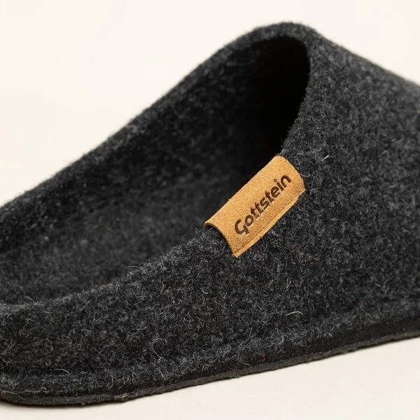 Gottstein Gottstein Classic CO Pantoffel für Damen & Herren - Hausschuh aus 100% Schurwolle mit Komfort-Einlagesohle, Anthrazit, – Produktbild 3 von 4