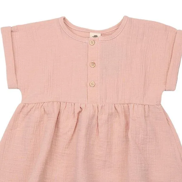 Walkiddy Kinder Bluse GOTS-zertifiziert aus Bio-Baumwolle rosé mit Blumen-und-Blätter-Muster – Walkiddy, Pink, – Produktbild 3 von 3