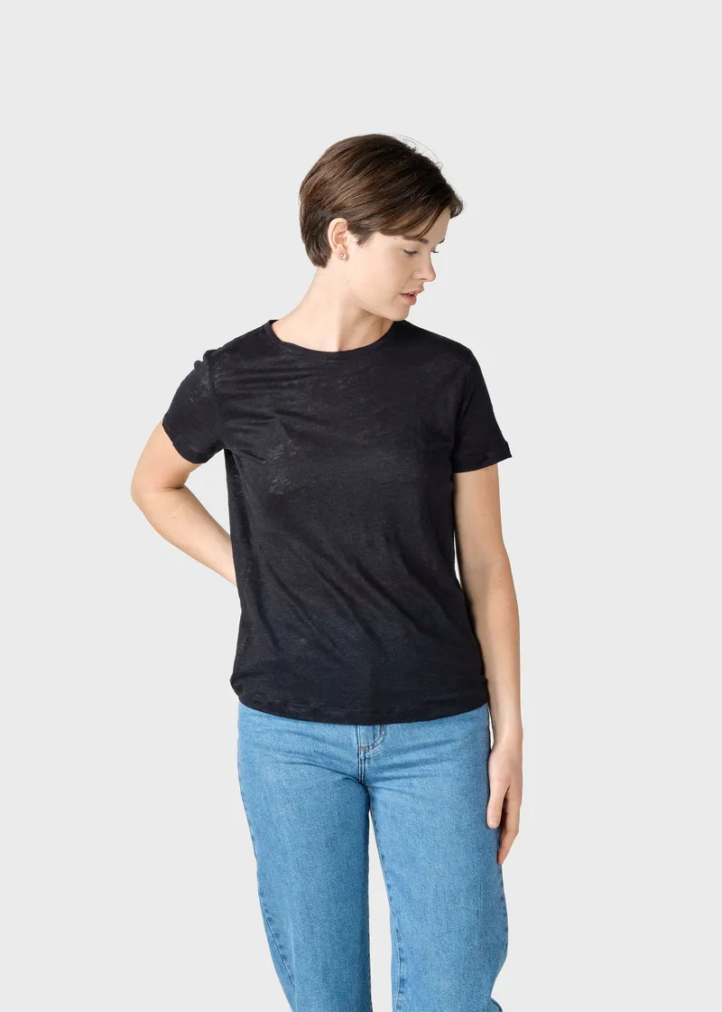 Klitmøller Leinen T-Shirt Modell: Rikke, Black, – Produktbild 1 von 1