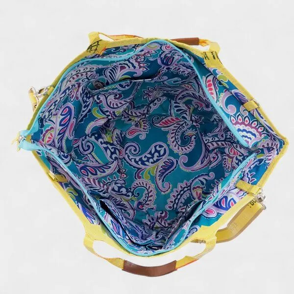 REFISHED fair fashion REFISHED fair fashion Tasche 'SOULMATE ZIP' Limitierte Edition! - upcycelte Fischfuttersäcke, #fish gelb-dollar - paisley, – Produktbild 3 von 5