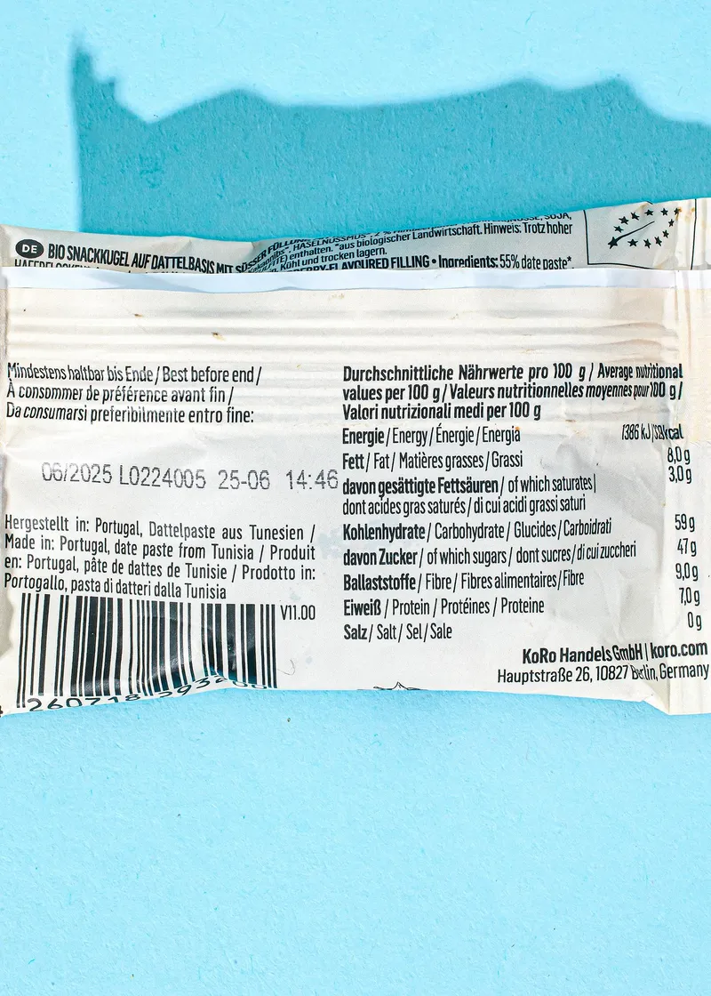 KoRo Bio Energy Ball Kakao und Himbeerfüllung 30 g – Produktbild 4 von 5