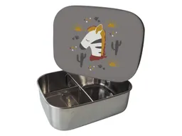 Kikadu Kikadu Kinder Edelstahl Brotdose Silikondeckel Zebra Maße 17 x 13 x 5,5 cm Fassungsvermögen 900 ml – Produktbild 1 von 1