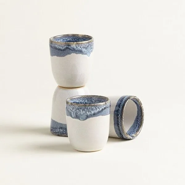 onomao onomao Handgemachter Espressobecher aus Steinzeug | Kollektion TRADITIONELL, Blau dipped, – Produktbild 4 von 4