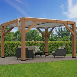 50NRTH 50NRTH Westmann Zedernholz Pavillon mit Lamellendach Karl | Braun | 396x335x251 cm – Produktbild 1 von 1