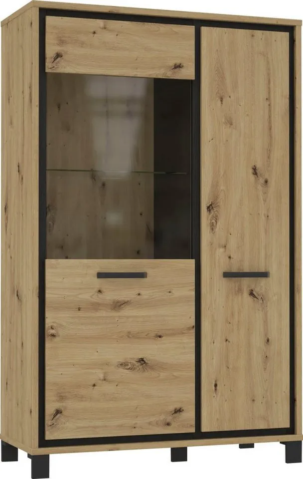 FORTE Vitrine Trondheim Höhe 161 cm, Braun, – Produktbild 2 von 5