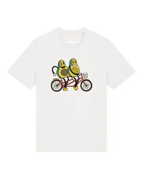 watapparel watapparel T-Shirt Unisex Avocado Fahrrad, Off white, – Produktbild 1 von 2