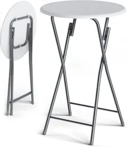 Casaria® Stehtisch 2er-Set Ø60cm klappbar Holzdekor Weiß – Produktbild 1 von 1