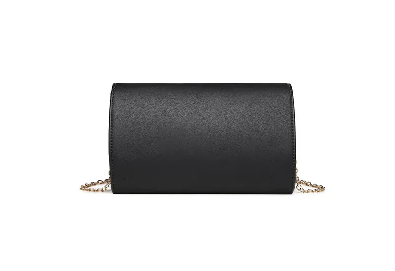 Miss Lulu Abendtasche Damen Clutch – Elegante Mini Abendtasche mit Kette für Party, Hochzeit, Schwarz, – Produktbild 3 von 5