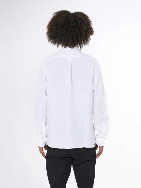 KnowledgeCotton Apparel KnowledgeCotton Apparel Leinenhemd Costum Fit, Bright white, – Produktbild 4 von 4