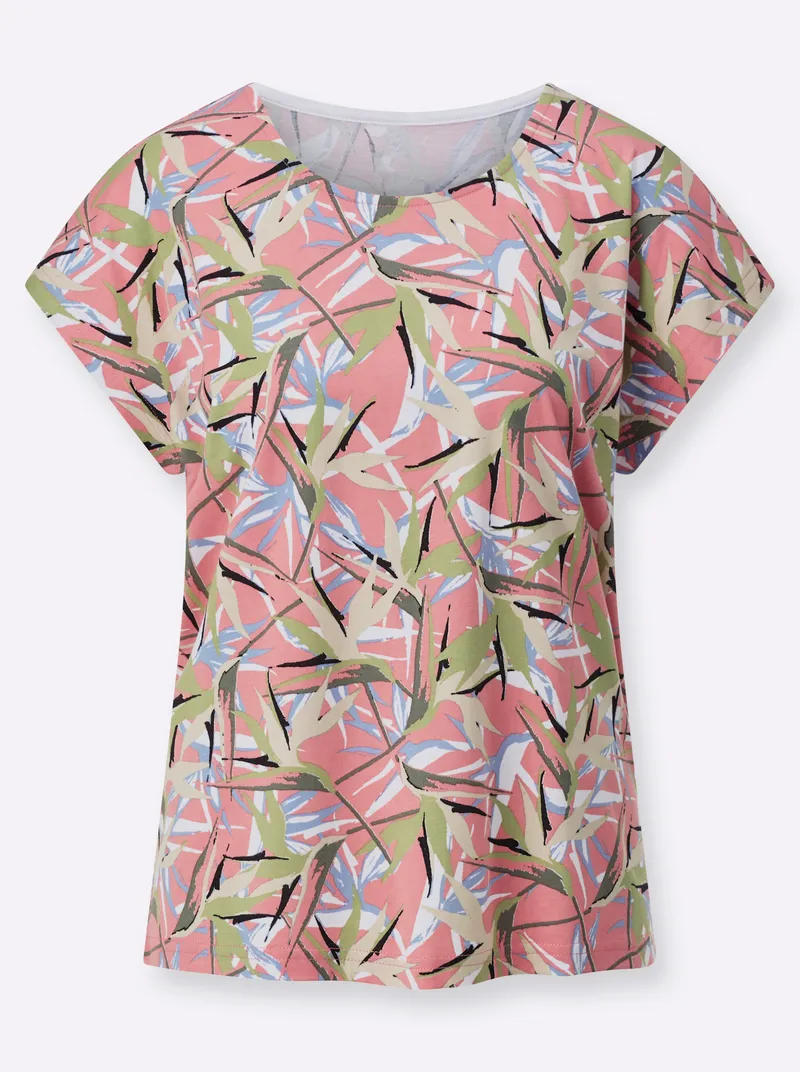 Witt Print-Shirt flamingo-bleu-bedruckt, Flamingo-bleu-bedruckt, – Produktbild 1 von 2