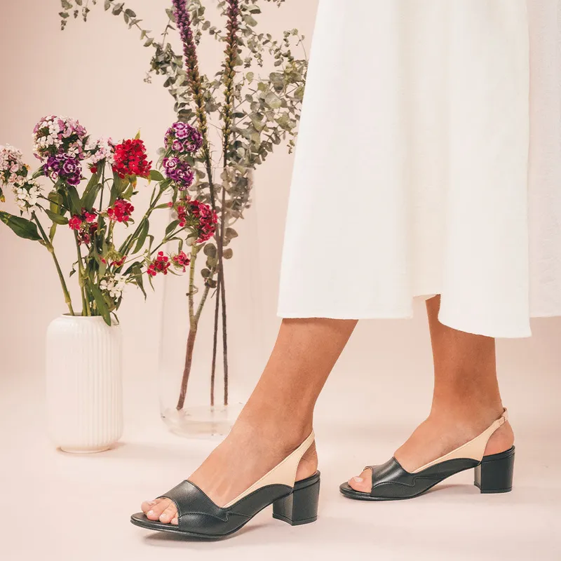 NAE NAE Damen vegan Sandalen Mara Veganes Öko-Leder Beige/Schwarz, Beige, – Produktbild 2 von 2