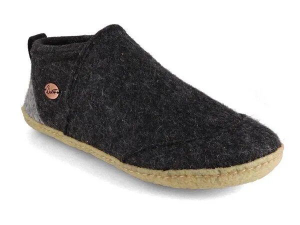 WoolFit WoolFit Hausschuhe 'Taiga' mit Naturgummisohle, 100% Wolle, Hellgrau, – Produktbild 3 von 4