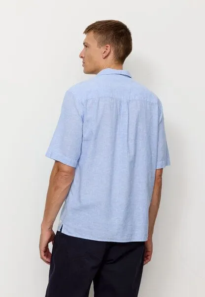 recolution recolution Kurzarm-Hemd CASHEW STRIPES, Blue, – Produktbild 3 von 4