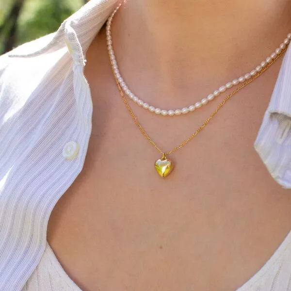 Paeoni Colors Paeoni Colors Herzkette aus 18k Gold Vermeil, 925 Sterling Silber – Produktbild 4 von 4