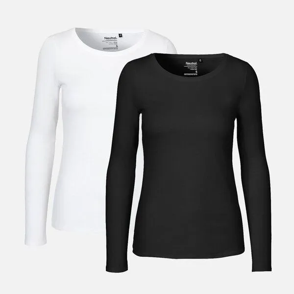 Neutral Neutral® Doppelpack Long Sleeve Shirt - Bio-Baumwolle, Schwarz / weiss, – Produktbild 1 von 3