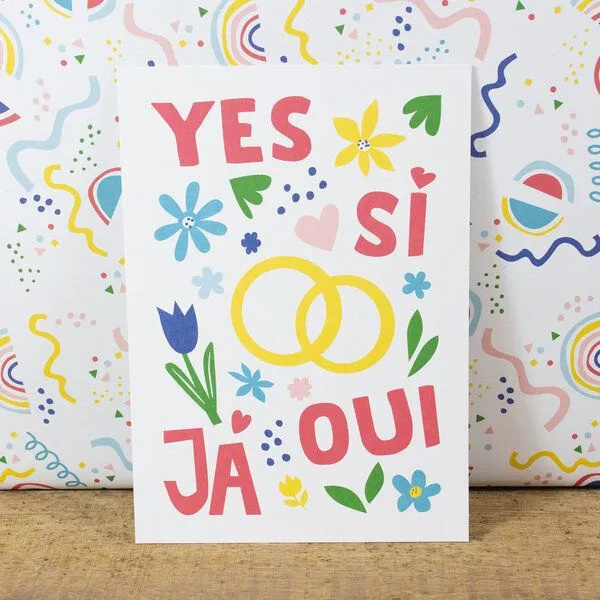 Bow & Hummingbird Bow & Hummingbird Postkarte Yes – Produktbild 1 von 3