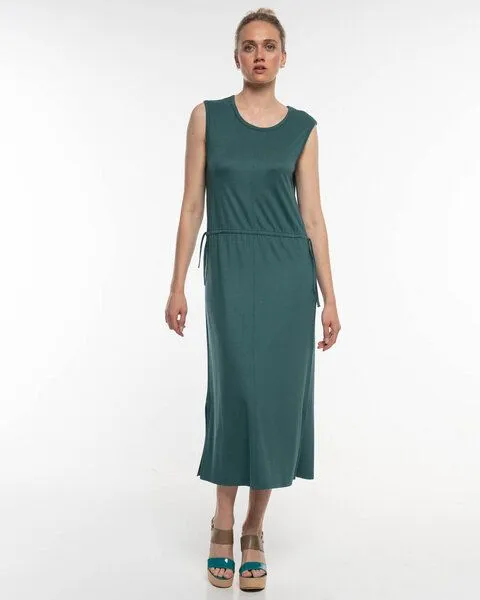 Alma & Lovis Alma & Lovis Legeres Midi-Kleid aus fließendem EcoVero | Pique Dress, Botanic (grün), – Produktbild 2 von 4