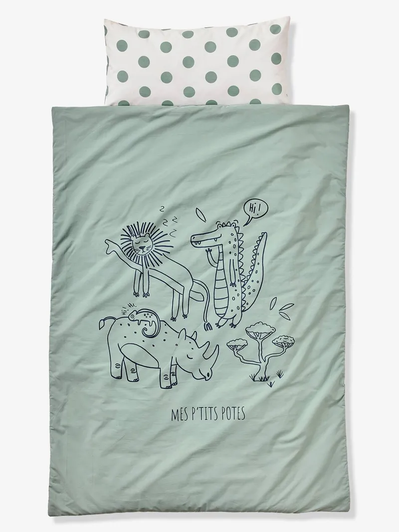 Vertbaudet Schlafsack MINILI Kinder JUNGLE personalisierbar salbei, Salbeigrün, – Produktbild 2 von 3
