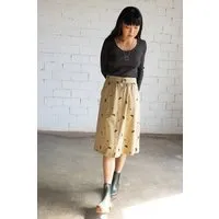 TIRALAHILACHA TIRALAHILACHA Galia midi skirt, Beige, – Produktbild 1 von 1