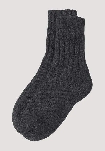 hessnatur hessnatur Stricksocke aus reiner Bio-Merinowolle, Anthrazit, – Produktbild 1 von 1