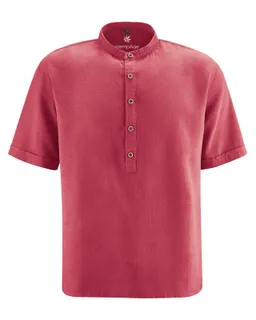 HempAge Hempage Herren vegan Kurzarmhemd Mit Stehkragen Barolo Rosa – Produktbild 1 von 1