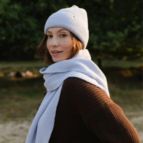 NORDLICHT NORDLICHT Mütze aus 100% recycelter Wolle JONA, Hellblau (blau), – Produktbild 1 von 4