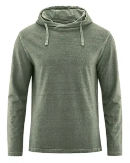 HempAge Hempage Herren vegan Kapuzen-T-Shirt Moosgrün – Produktbild 1 von 1