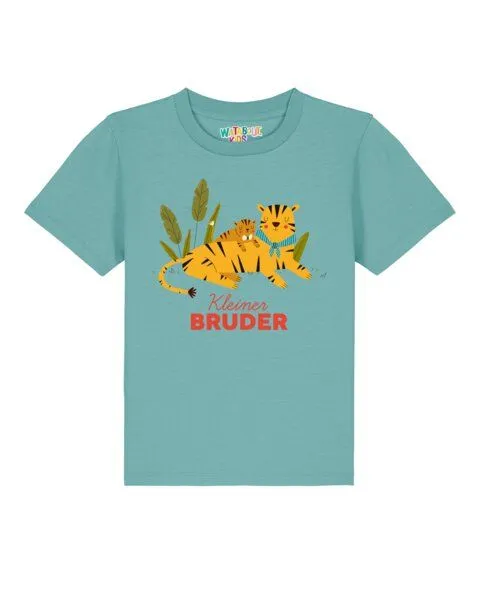 watabout.kids watabout.kids T-Shirt Kinder Tiger Kleiner Bruder, Teal monstera, – Produktbild 1 von 2