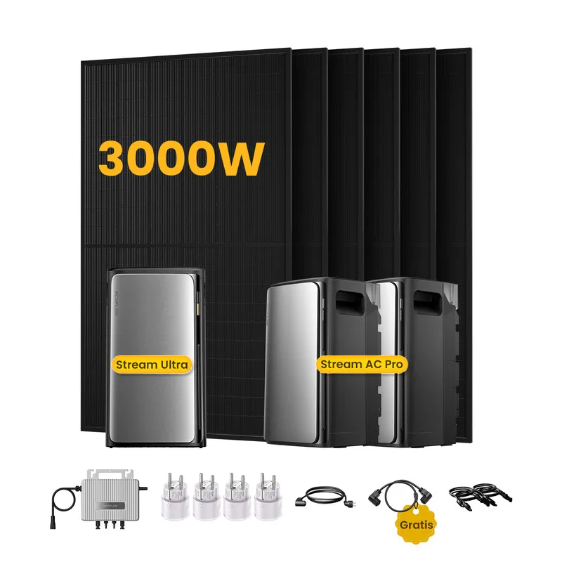 EcoFlow EcoFlow Stream Ultra, Solaranlage mit Speicher, mit 6 x 500W Bifazialen Solarmodulen, by Powerness - Stream Ultra + 2 x Stream AC Pro | 5760Wh / 4 x Smart Plug / Standardversand – Produktbild 1 von 1