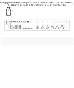 B&C Collection B&C Collection Inspire Plus Tank Top / Damen – Produktbild 1 von 1