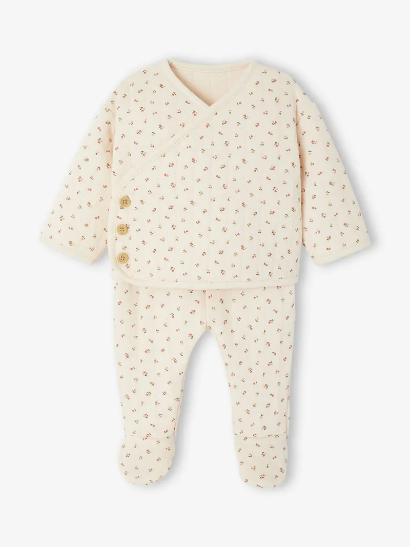 Vertbaudet Vertbaudet Baby-Set aus Steppjacke & Hose mit Fuß, Rosa, – Produktbild 1 von 4