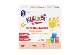 Feuchtmann Fingerfarbe KLECKSi Basic Mini, 4 x 150g hautfreundliche Fingermalfarbe für Kinder – Produktbild 1 von 1
