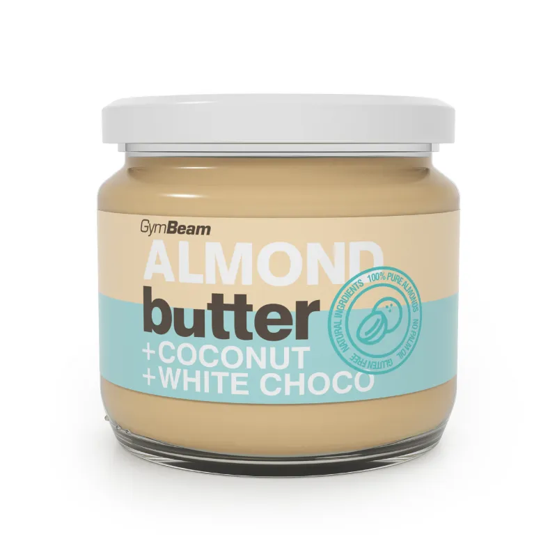 GymBeam Food GymBeam Mandelbutter mit Kokosnuss und weißer Schokolade 340 g Kokos Weiße Schokolade – Produktbild 1 von 1