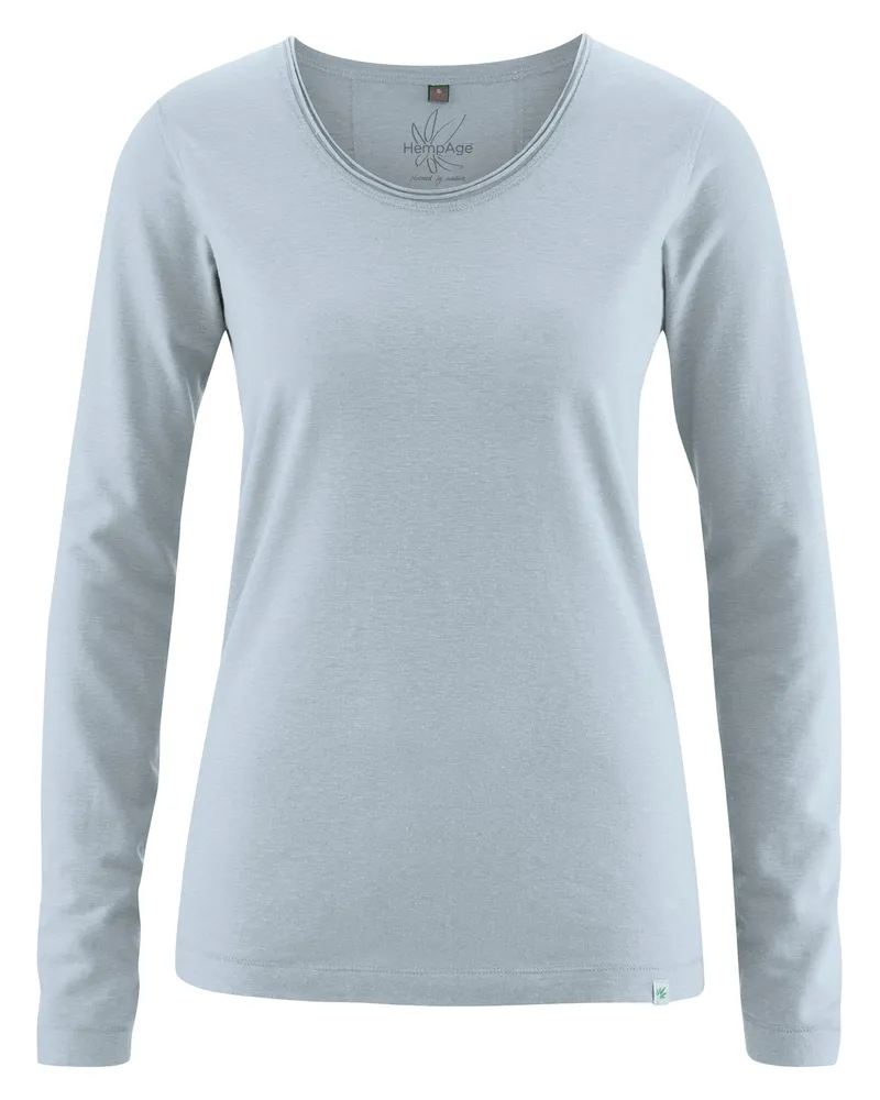 HempAge Hempage Damen vegan Langarm T-Shirt Platinum, Grau, – Produktbild 1 von 2