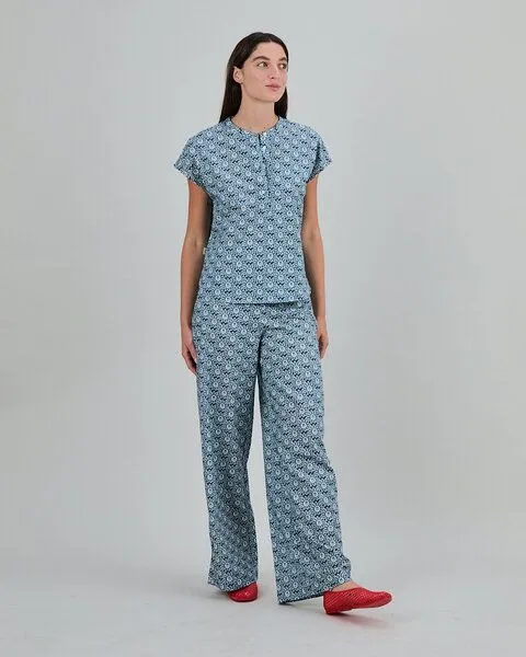 Brava Fabrics Brava Fabrics Weite Hose Asis Percales Daisy Wide Leg, Blue, – Produktbild 2 von 4