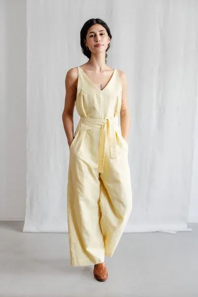 Jyoti - Fair Works Jyoti - Fair Works Bio-Baumwoll Jumpsuit Parvi, Zitronengelb, – Produktbild 2 von 4