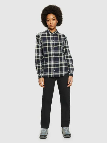 KnowledgeCotton Apparel KnowledgeCotton Apparel Flanell-Bluse Check, Black jet, – Produktbild 4 von 4
